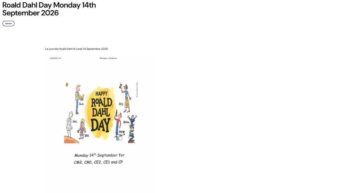 Illustration for the article : Roald Dahl Day on Monday 14th September 2026